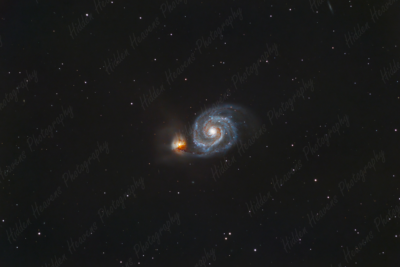 The Whirlpool Galaxy, an original photograph offered for sale as a metal print, acrylic print, or poster at sizes of 4x6, 8x12, 12x18, and 16x24.